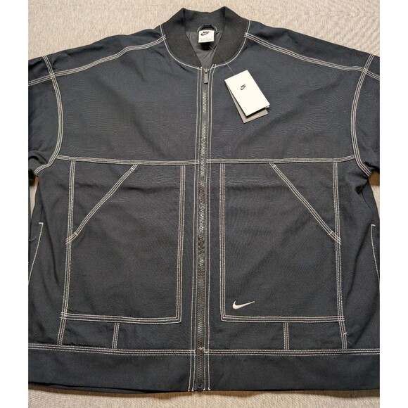 NWT$170 Nike Sportswear Women's Oversized Graphic Cargo Jacket Sz L IB2037-010 - Picture 2 of 9